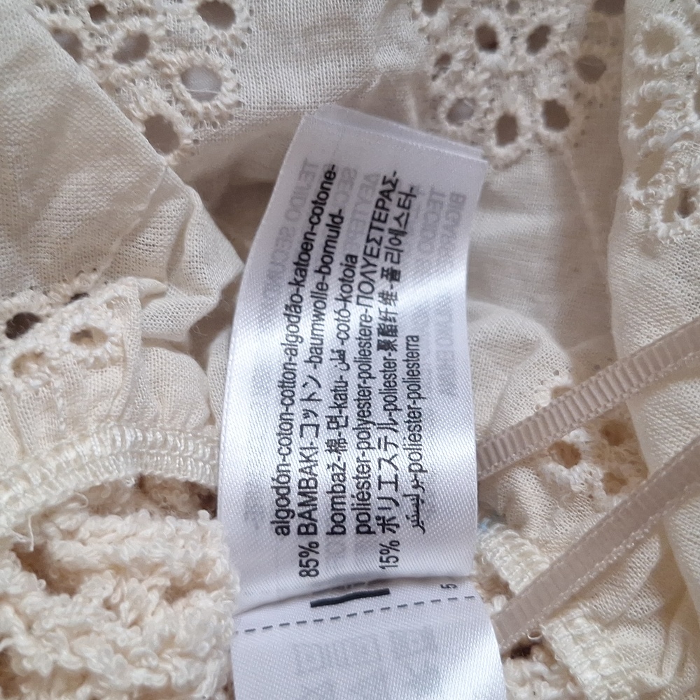 NWT ZARA BEIGE EMBROIDERED KNIT TOP - Picture 9 of 13
